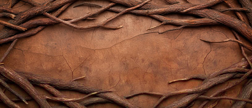 Intricate pattern of weathered wooden roots photo