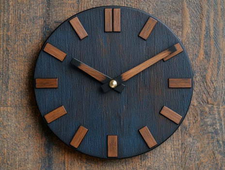 Vintage wooden wall clock with modern design photo
