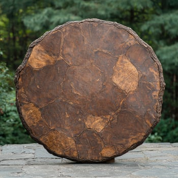 Weathered wooden log cross section photo