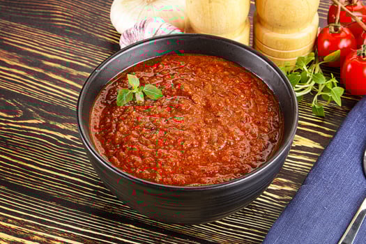 Spanish traditional gazpacho tomato soup photo