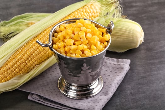 Canned sweet young corn grain photo