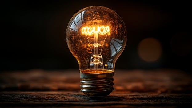 A light bulb with the word nova on it photo