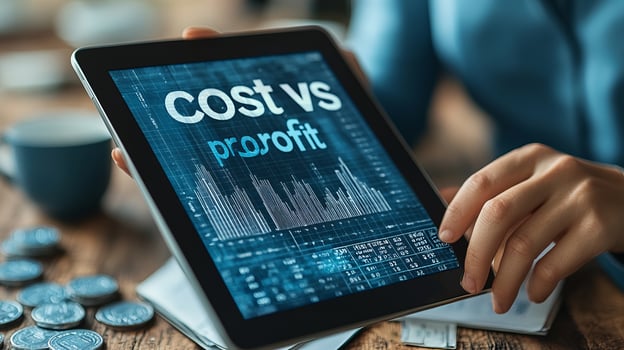 Cost vs profit on tablet photo