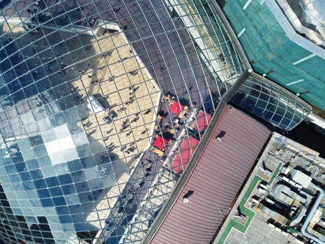 Aerial View of Buildings at Central Bristol City of Southwest of England, United Kingdom. The High Angle Footage Was Captured with Drone's Camera from High Altitude on May 27th, 2024. photo