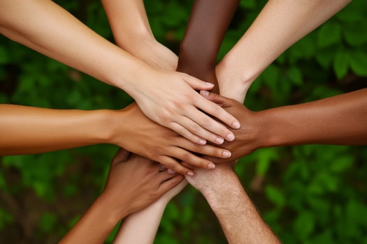 This image conveys the importance of collaboration among diverse groups advocating for equitable access to quality health care and essential mental health resources for all in need photo