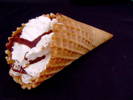 Delicious Baked Goods and Frozen Dessert Ingredients on Tableware photo