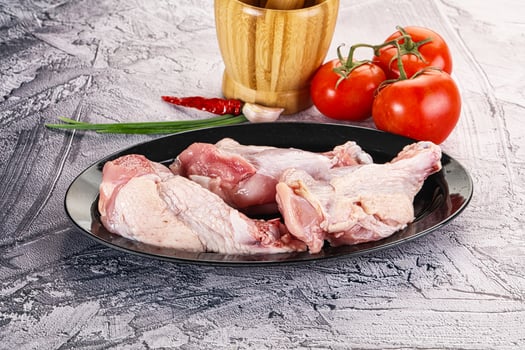 Raw turkey shoulder wing for cooking photo