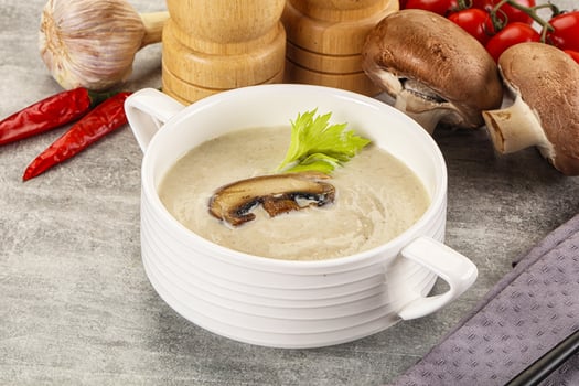 Delicous mushroom champignon cream soup photo