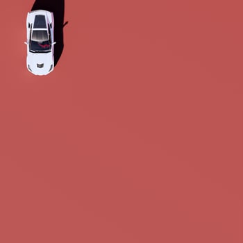 A white car on a red surface photo
