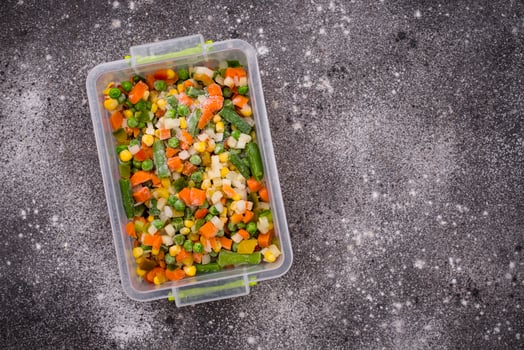 Set of various frozen vegetables photo