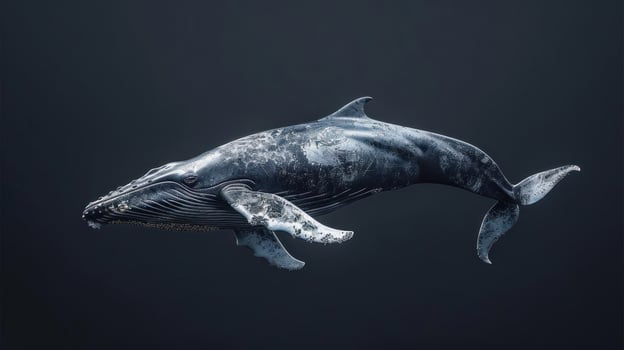 A large blue orca whale leaping out of the water. photo