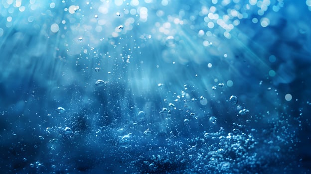 The sun shines through water bubbles in a liquid landscape photo