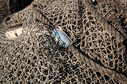 Fishing net closeup photo