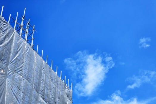 Dust Cover Net of Under Construction Building. photo