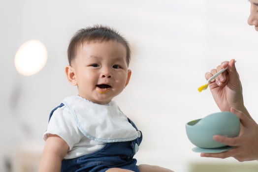 Mom and baby's breakfast time photo