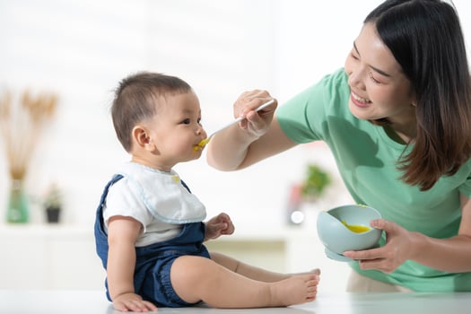 Mom and baby's breakfast time photo