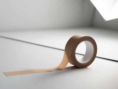 A roll of brown tape on a table photo