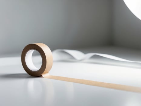 A roll of tape on a white surface photo