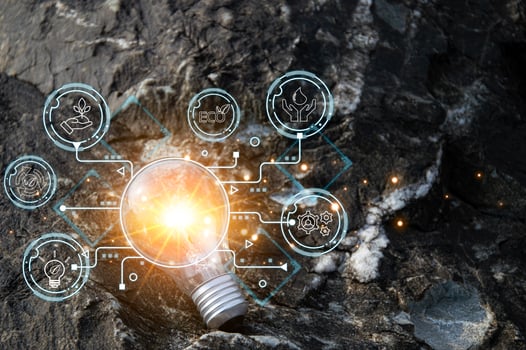 Sustainable development and business operations based on renewable energy CO2 Emission Reduction Concepts Green industries using renewable energy can limit global warming changes. photo