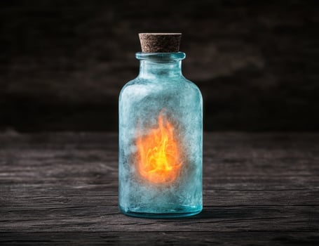 Flame in a bottle photo