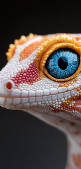 Close up of a colorful gecko eye photo