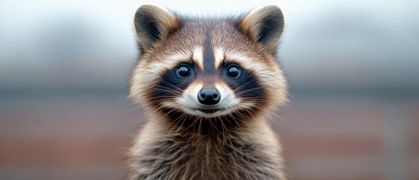close up of a curious raccoon photo