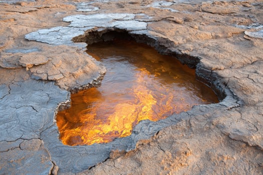 Vibrant natural hot spring pool photo