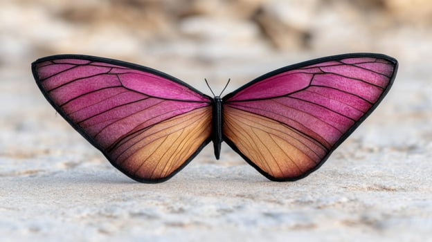 Vibrant butterfly with pink and orange wings photo
