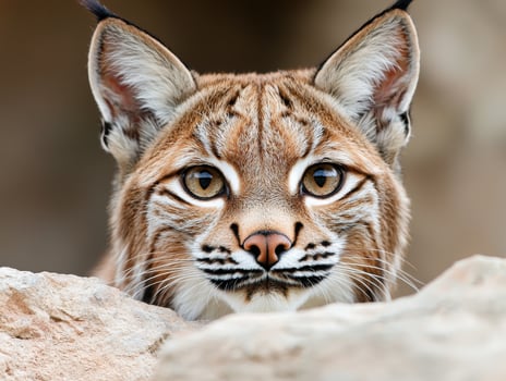 Close up portrait of a wild bobcat photo