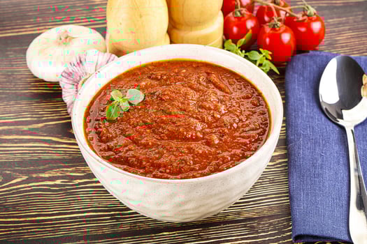 Spanish traditional gazpacho tomato soup photo