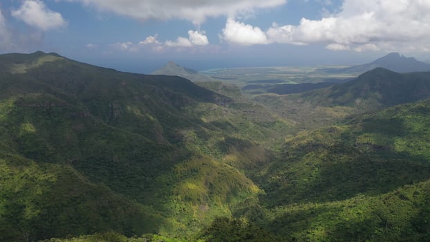 top-down aerial view of the gorge-Mauritius near the river gorge National Park photo