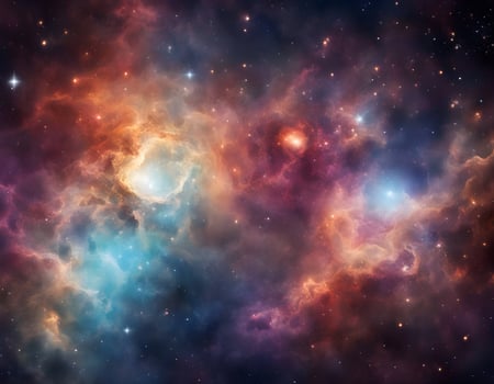 Nebula and galaxies in space. Abstract colorful cosmos background photo