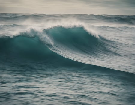 Deep blue ocean wave on a cloudy day, sea water background photo