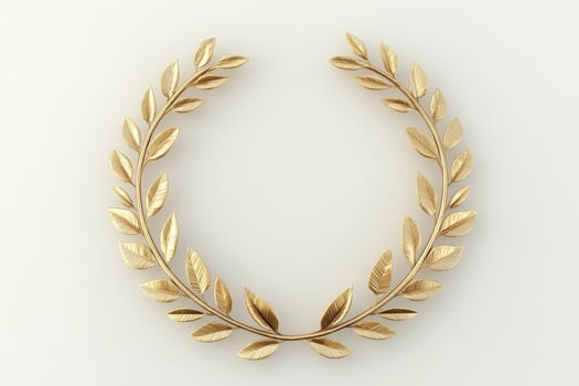 This is a stunning and exquisite gold laurel wreath, which represents victory and achievement, making it perfect for decoration purposes or as a luxurious award accessory to enhance any event photo