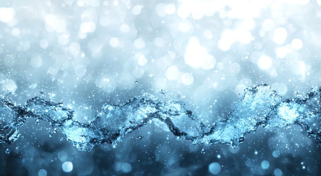 Sparkling winter wonderland with frozen water splashes photo