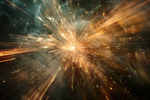 Vibrant fireworks display in the night sky photo