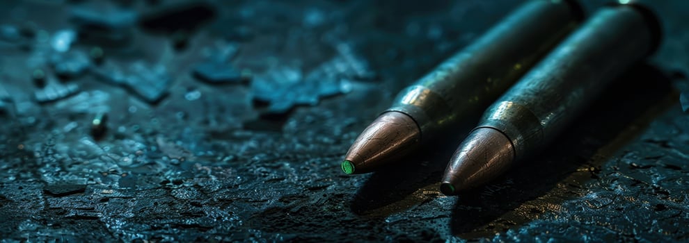 Dangerous ammunition on dark background photo