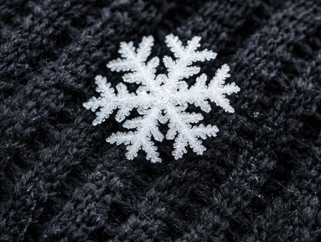 Intricate snowflake on dark background photo