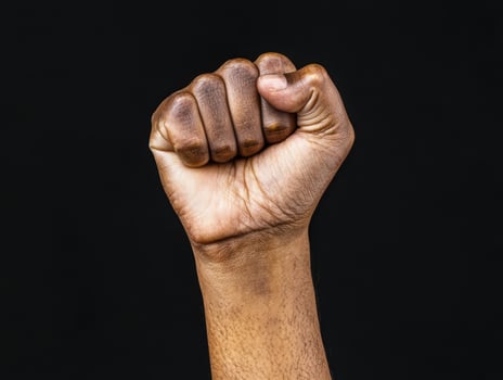 Clenched fist of determination photo