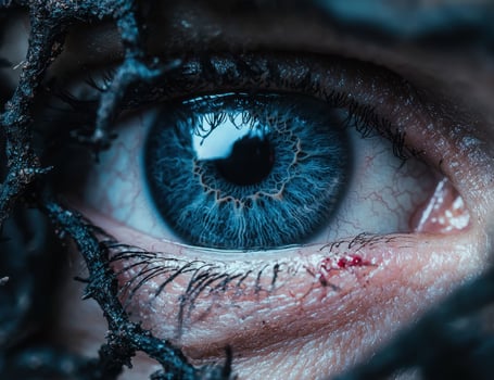 Closeup of a stunning blue eye photo