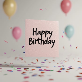 happy birthday card with confetti photo