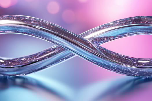 Shimmering glass waves in vibrant colors photo