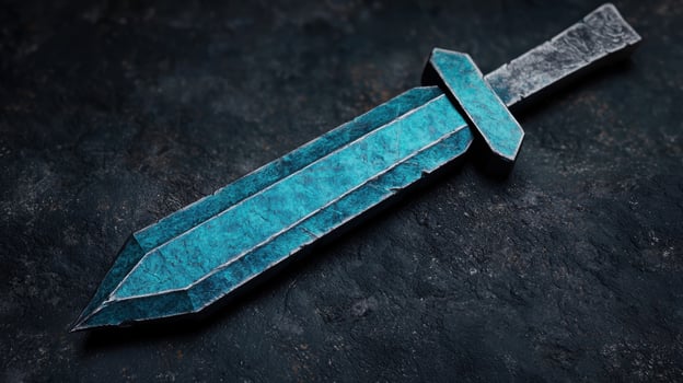 Turquoise crystal rock on dark background photo