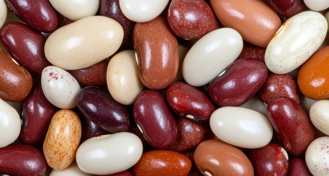 Assortment of colorful beans photo