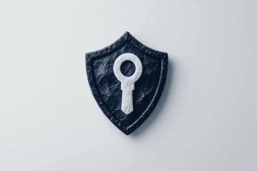 security shield with key icon photo
