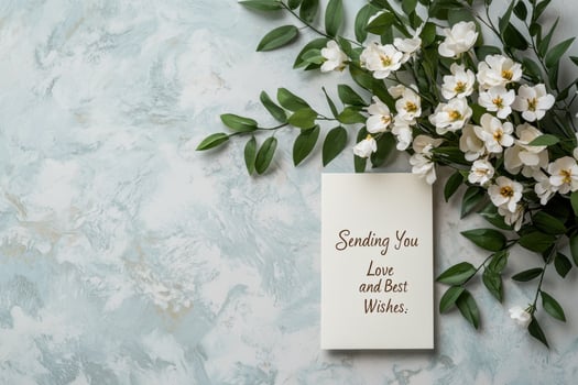 Floral arrangement with inspirational message photo