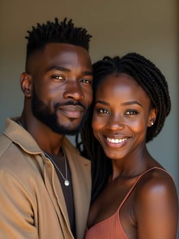 Happy Afro American couple portrait photo