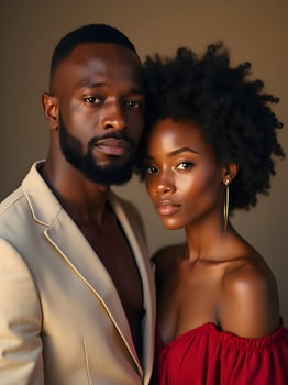 Happy Afro American couple portrait photo