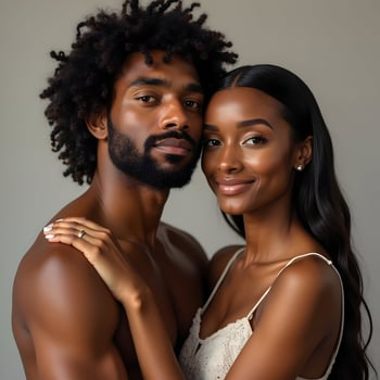 Happy Afro American couple portrait photo