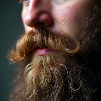 Closeup of the big male beard photo